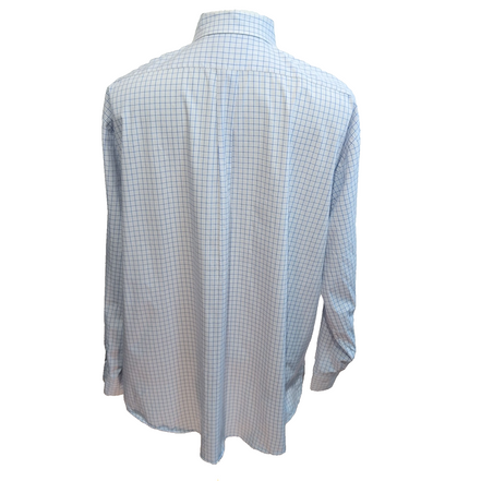 Chemise Chaps Regular Fit Stretch Bleu Carreaux Manches Longues 2XL