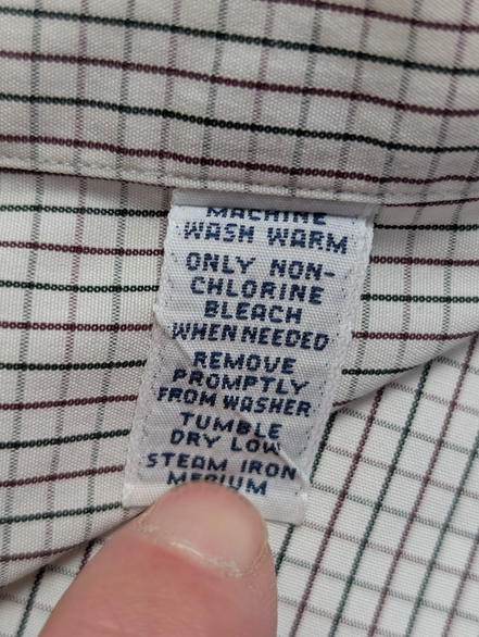 Chemise Polo Ralph Lauren Shirt Golf XL Tilden Plaid Crème Vert Button Down
