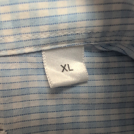Chemise YVES SAINT LAURENT Bleu Carreaux XL Logo Brodé Manches Courtes