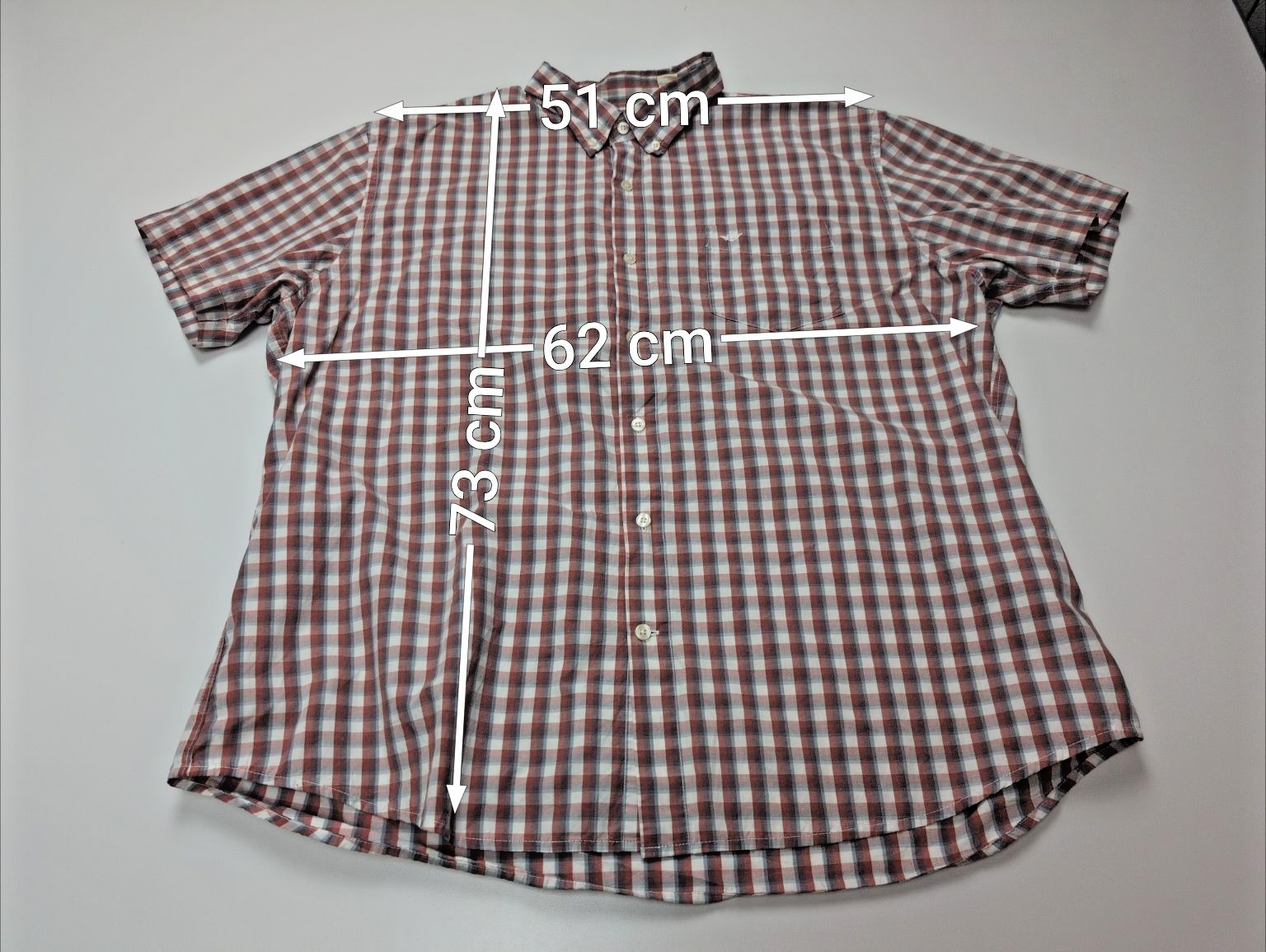 Chemise manches courtes Dockers bleu vert rouge blanc à carreaux taille M #186ms