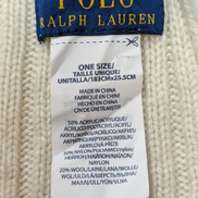 Écharpe Polo Ralph Lauren Sport Vintage XXL 2m Blanc Rouge Marine