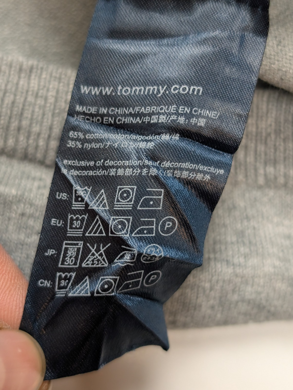 Pull Tommy Hilfiger - Col V - Gris - Maille fine - Taille XL