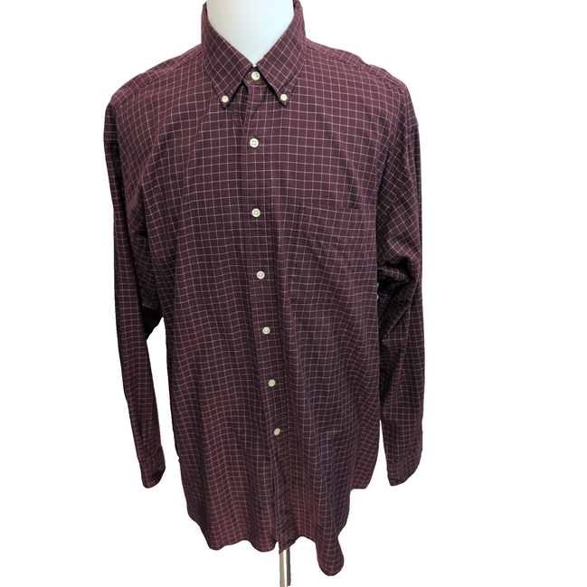 Chemise Ralph Lauren Blake XL XXL Bordeaux Carreaux Manches Longues