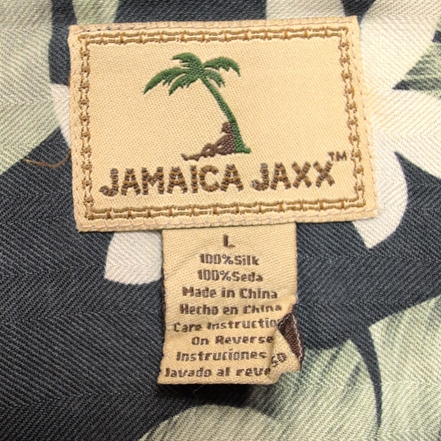 Chemise Hawaïenne Jamaica Jaxx 100% Soie Noire Feuillage Taille L