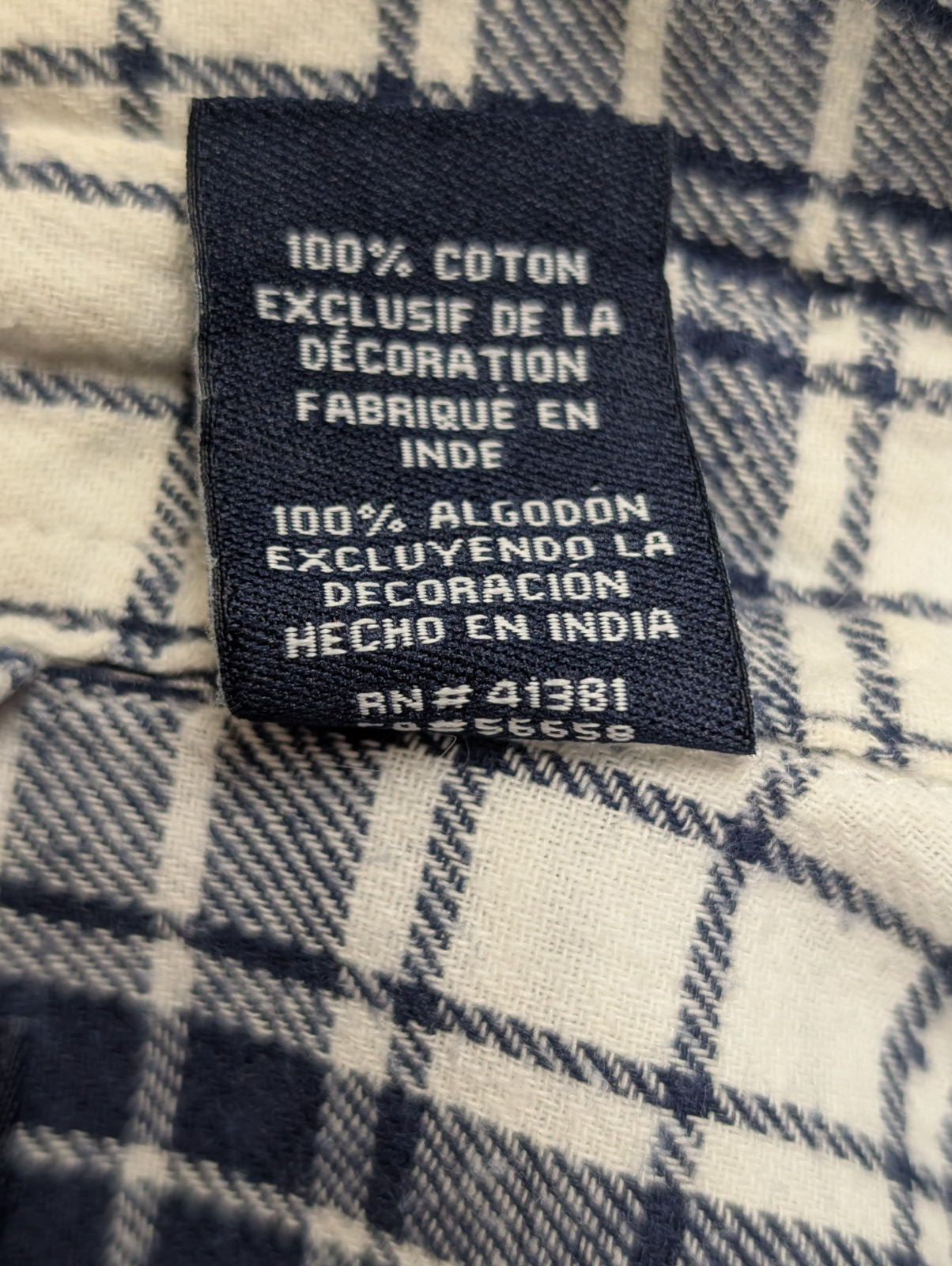 Chemise Flanelle CHAPS L Bûcheron Bleu Blanc 100% Coton |283S