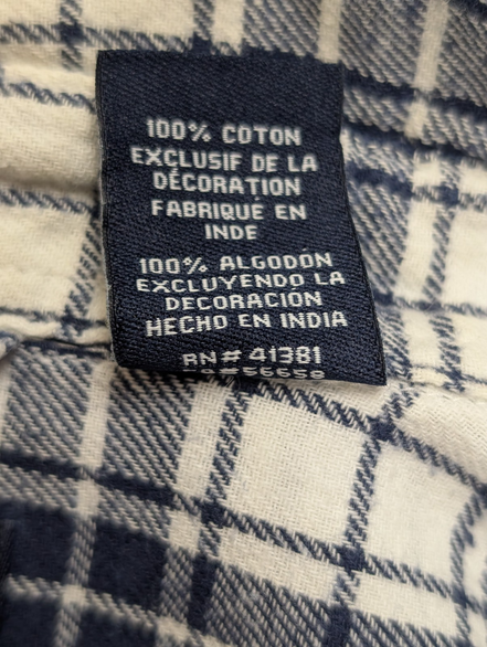 Chemise Flanelle CHAPS L Bûcheron Bleu Blanc 100% Coton |283S