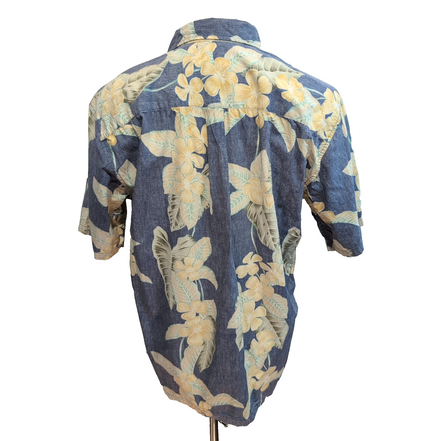 Chemise Hawaïenne Cooke Street Coton Bleu Feuillage M Honolulu