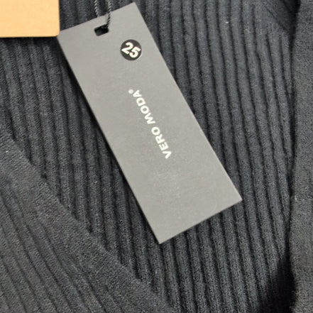 Robe Vero Moda XL Noire Maille Ceinture Manches Longues Neuve Étiquette