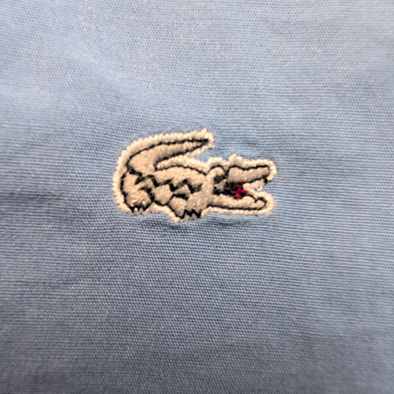 Lacoste chemise slim fit bleu uni stretch crocodile blanc taille 42 XL