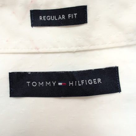 Chemise Tommy Hilfiger Blanche Micro-Motif Gaufré Taille S / M