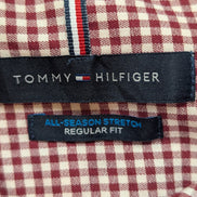 CHEMISE TOMMY HILFIGER L XL Bordeaux Carreaux Stretch Regular Fit