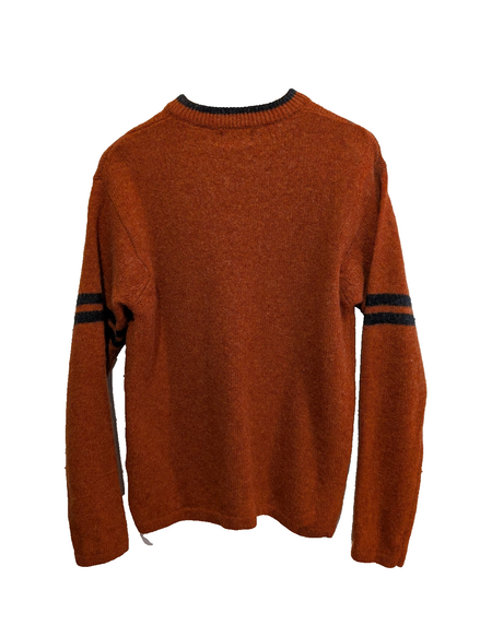 Pull Woolrich John Rich & Bros M Orange 100% Laine Woolmark Rayures