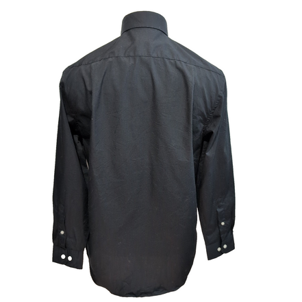 Chemise Croft & Barrow M Noir Uni Classic Fit Manches Longues