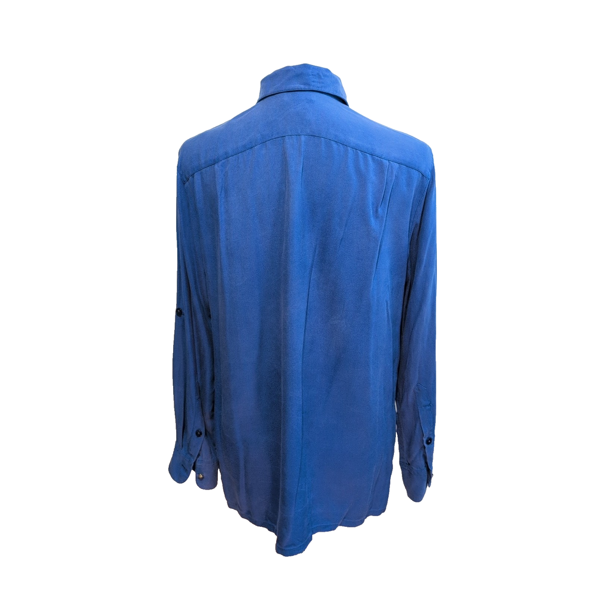 Chemise Lauren Ralph Lauren Femme S Soie Bleu Logo Écusson Doré Poche