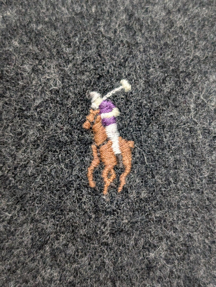 Écharpe Polo Ralph Lauren Gris Anthracite 100% Laine d'Agneau Italie