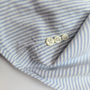 Chemise Ralph Lauren S Oxford Bleu Rayures Logo Marron Coton Poche Classique