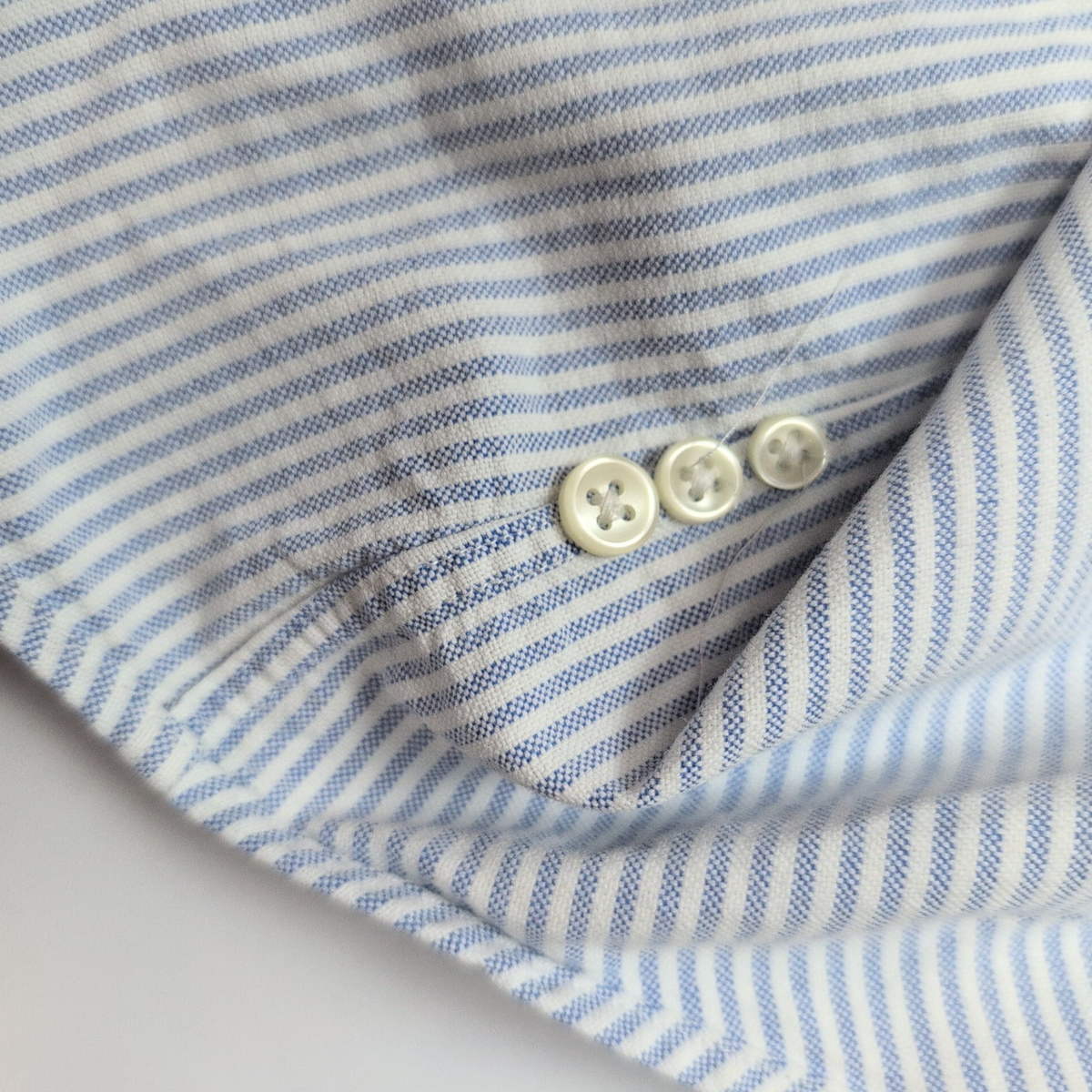 Chemise Ralph Lauren S Oxford Bleu Rayures Logo Marron Coton Poche Classique