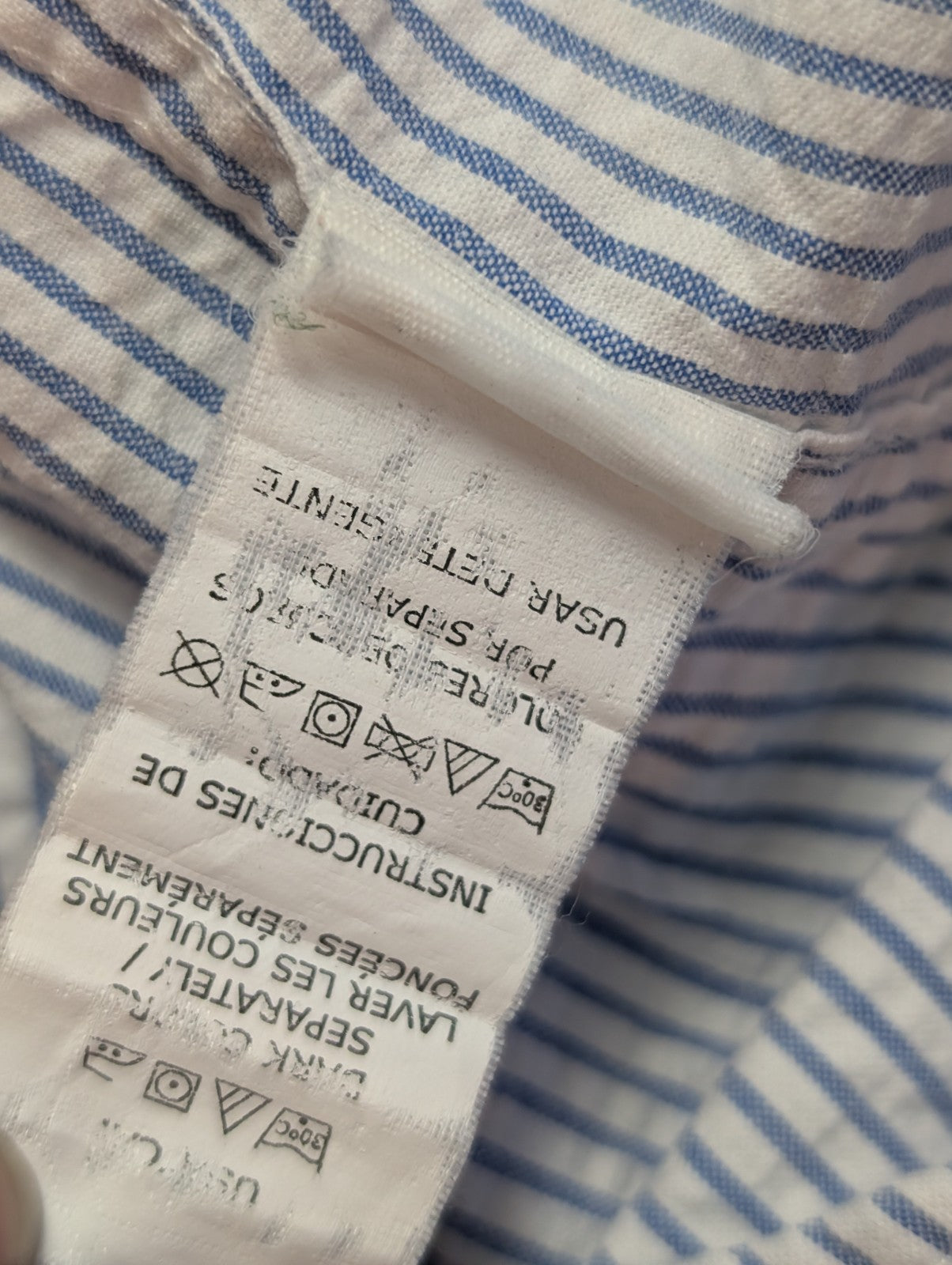 Chemise Chaps manches courtes bleu à rayures taille L #237msch