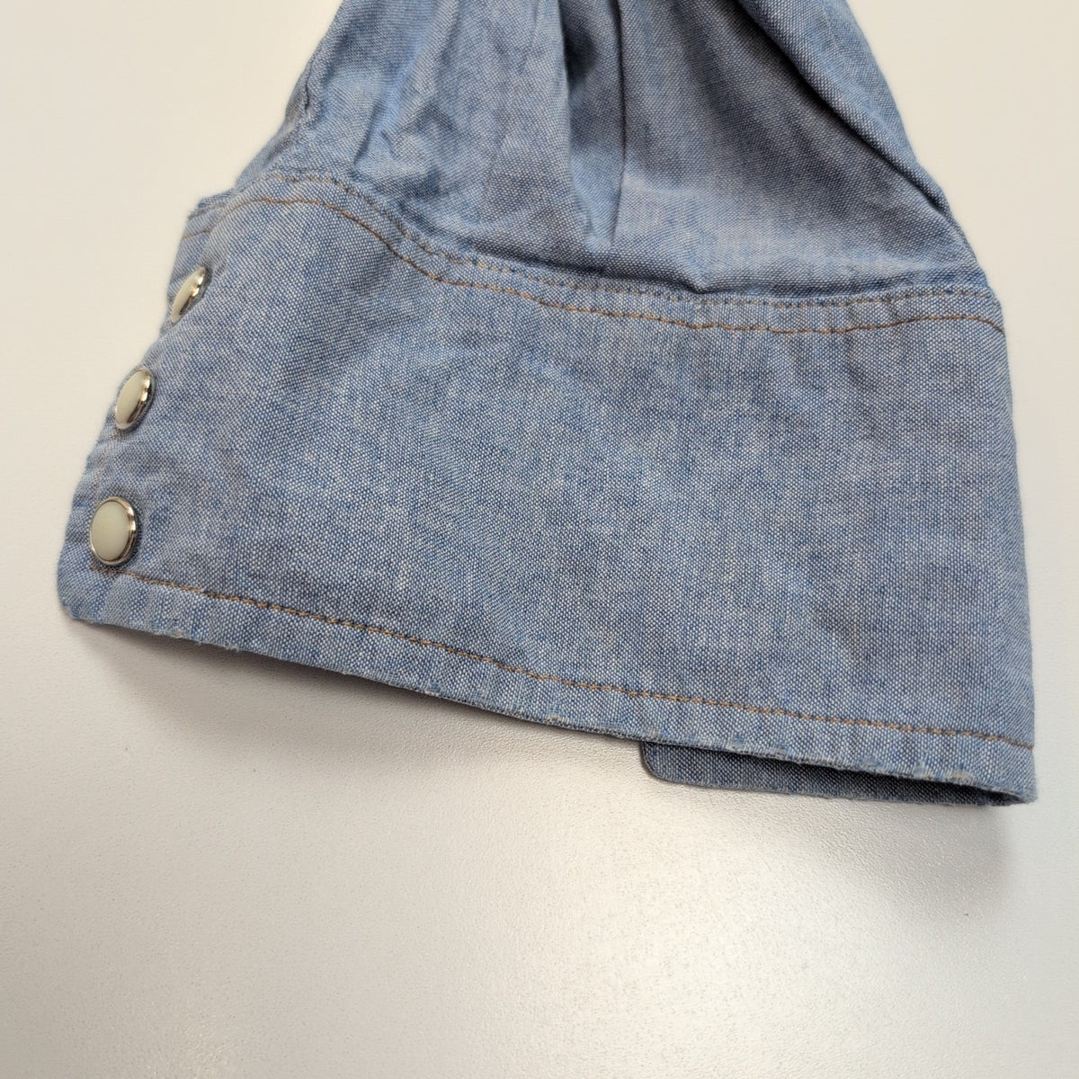 Chemise Wrangler Edge Western M Bleu Jean Coton Boutons Pression Usée