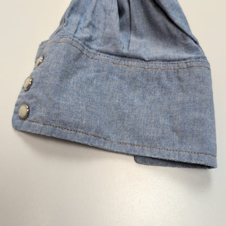 Chemise Wrangler Edge Western M Bleu Jean Coton Boutons Pression Usée