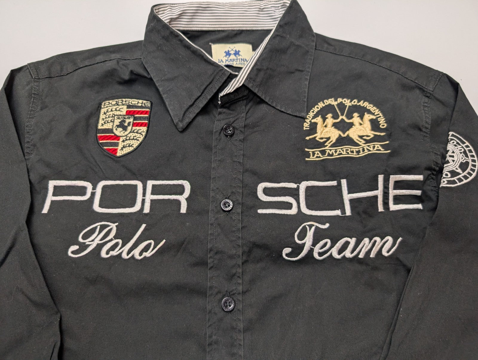 Chemise La Martina x Porsche Noire Stretch - Taille S (Coupe ajustée)