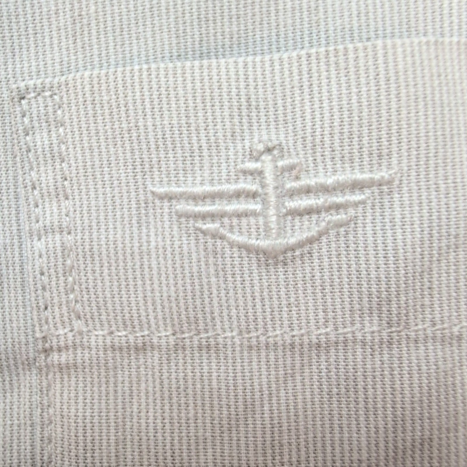Chemise Dockers manches courtes grise à fines rayures 1 poche S