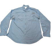 Chemise Columbia PFG bleue uni taille L #96e