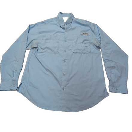 Chemise Columbia PFG bleue uni taille L #96e