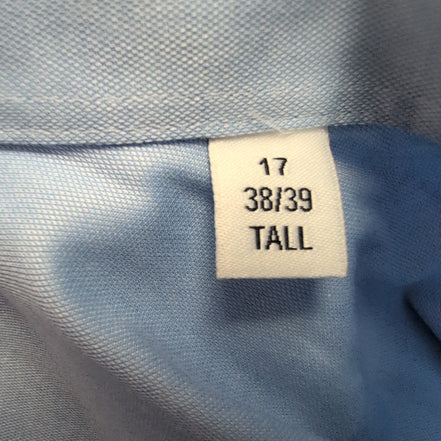 Chemise Cooper & Stewart XL Tall Neuve Étiquette Coton Stretch Bleu Unie