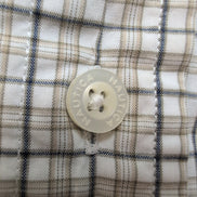 Chemise Nautica M Crème à Carreaux 100% Coton Manches Courtes