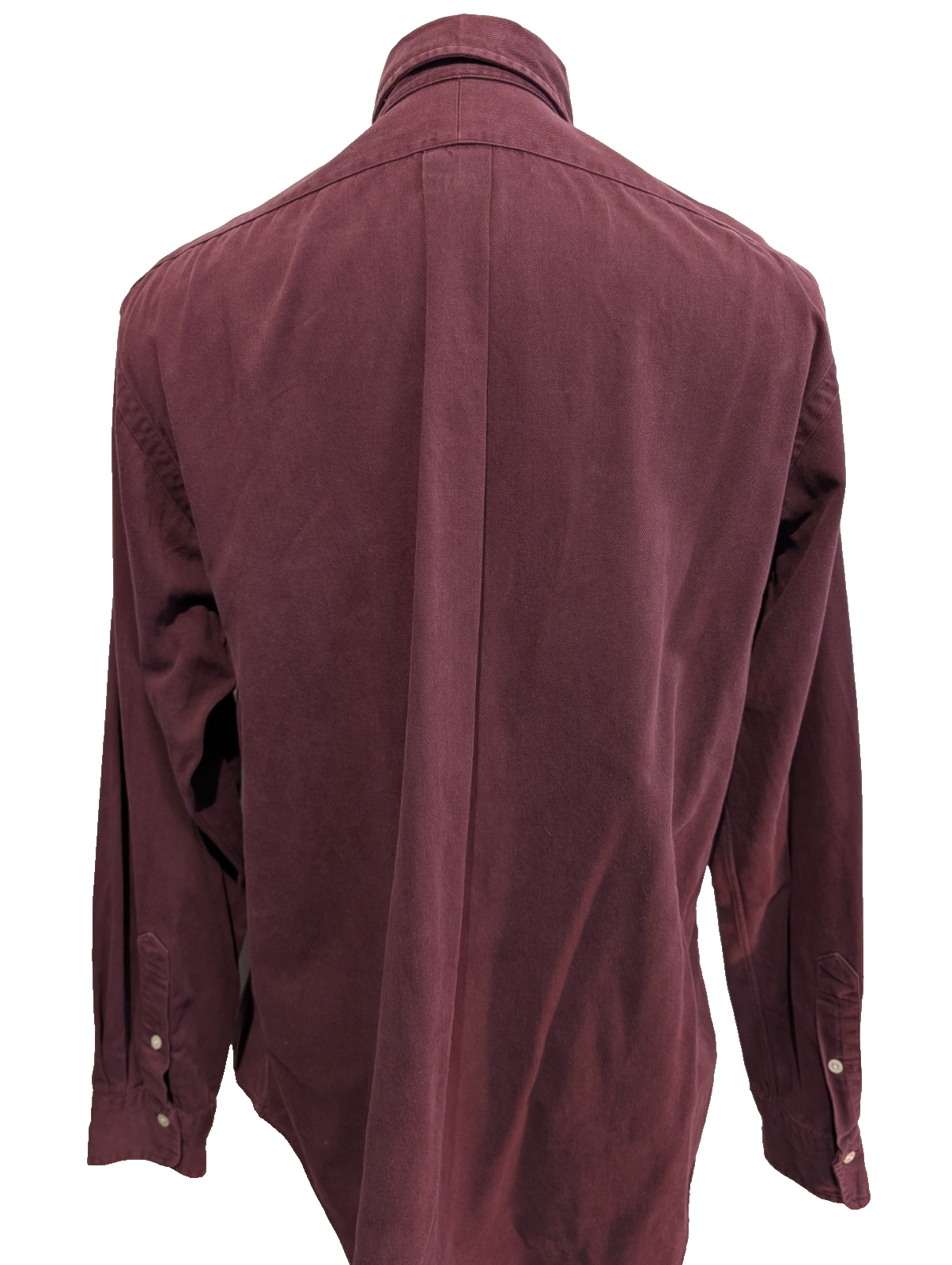 CHEMISE Ralph Lauren homme L Bordeaux uni chaude épaisse logo 🍷