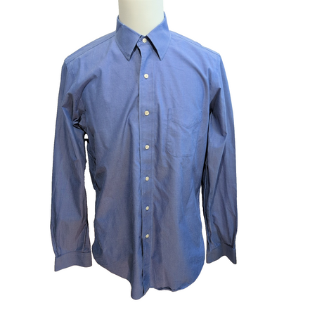 Chemise Brooks Brothers Milano L Bleu Supima Coton Manches Longues