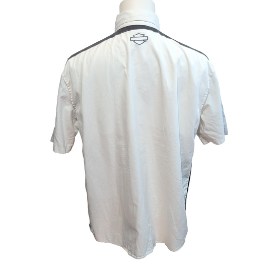 Chemise Harley Davidson L Blanche Grise Ventilée Manches Courtes