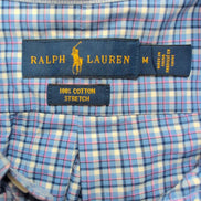 Chemise Ralph Lauren M Stretch Bleue Rose Carreaux Button Down Shirt