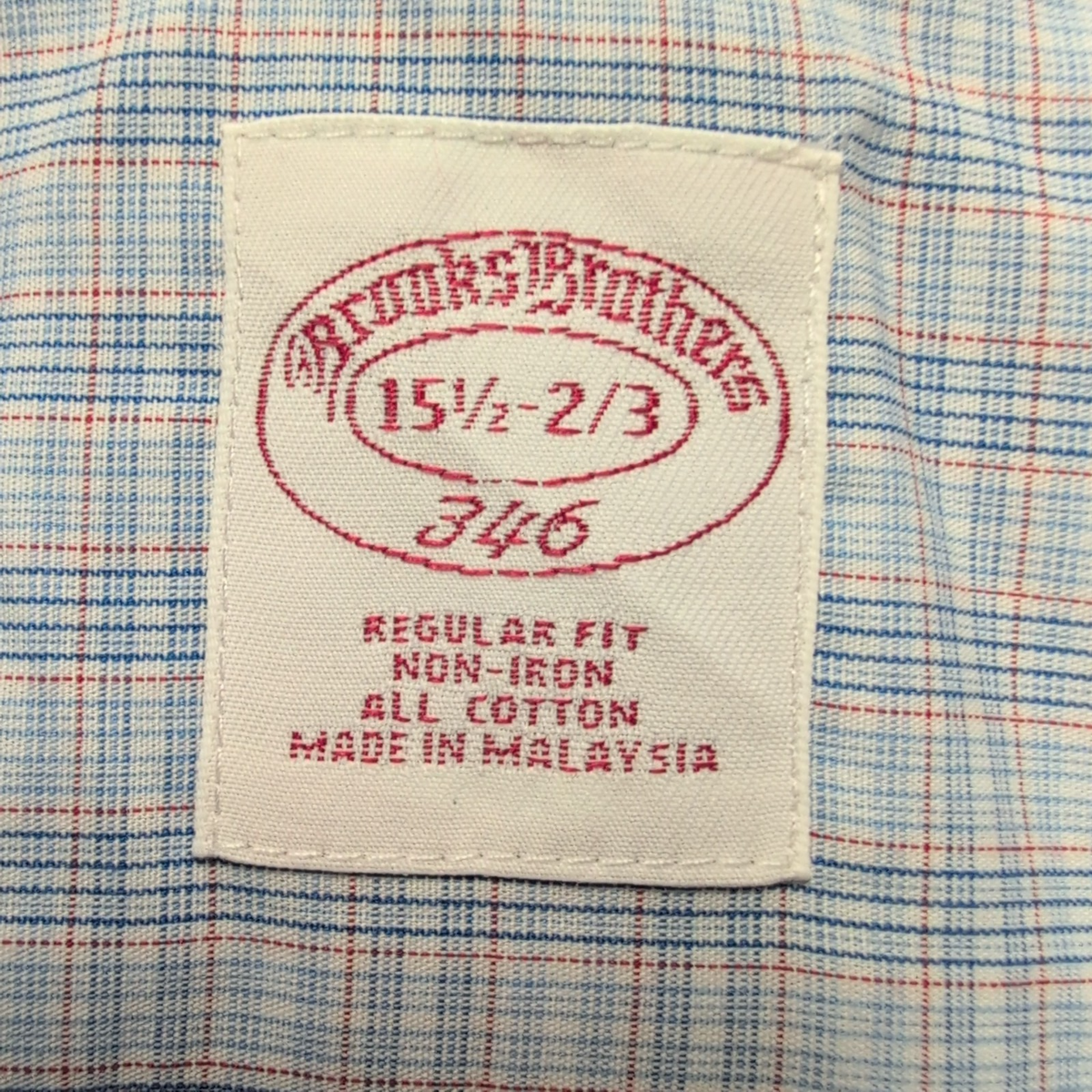 Chemise Brooks Brothers 346 M/L Bleu Carreaux Regular Fit 100% Coton