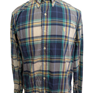 CHEMISE Ralph Lauren Homme M CLASSIC FIT Multicolore Carreaux Logo Jaune
