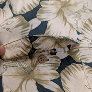 Chemise Hawaïenne TOMMY BAHAMA Beige & Vert Motifs Fleuris - Taille M
