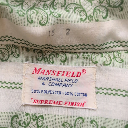 Chemise Vintage 70s Mansfield Marshall Field Fleurie Col Pointe M