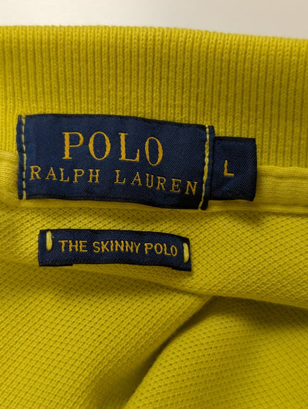 Polo manches courtes Polo Ralph Lauren femme jaune logo violet Skinny L