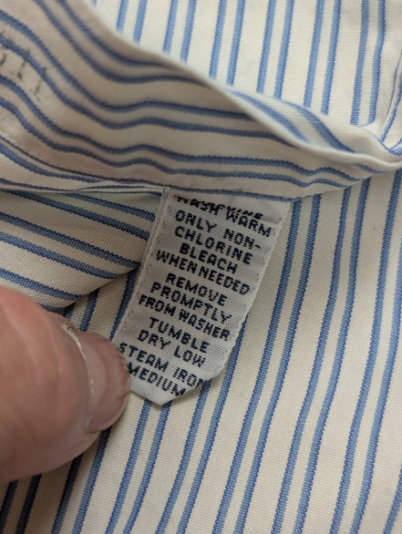 Chemise Polo Ralph Lauren Shirt M L Blake Double Rayures Bleu Button Down Logo