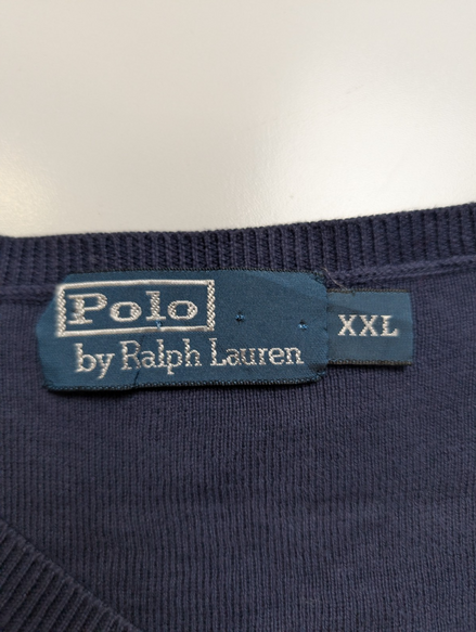 Pull Polo Ralph Lauren Bleu Marine Logo Rouge - 100% Coton - Taille XXL
