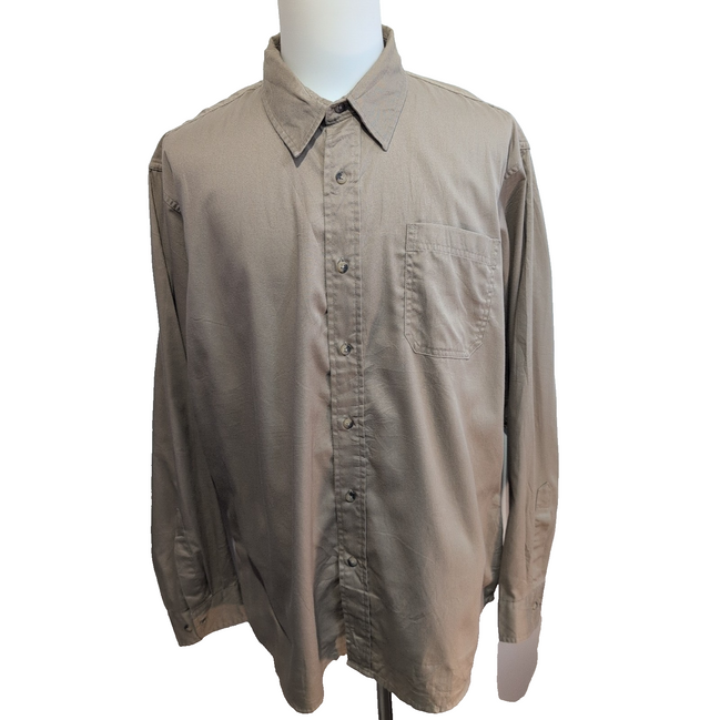 Chemise Wrangler Manches Longues Marron Clair Légèrement Satinée Taille XL