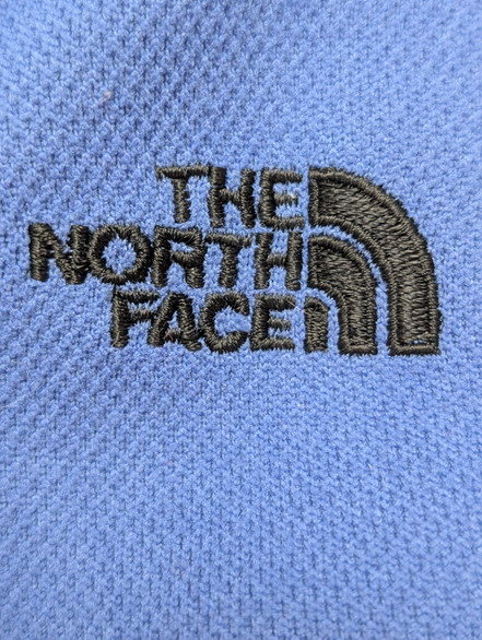 Pull The North Face Femme Col Zippé Microfibre Bleu Made in USA - Taille S
