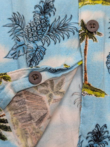 Chemise hawaïenne Georges palmiers manches courtes taille L