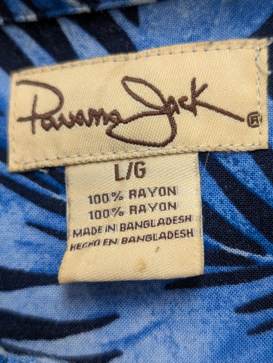 Chemise Hawaïenne Panama Jack Bleue Motifs Fleurs et Voitures - Taille L