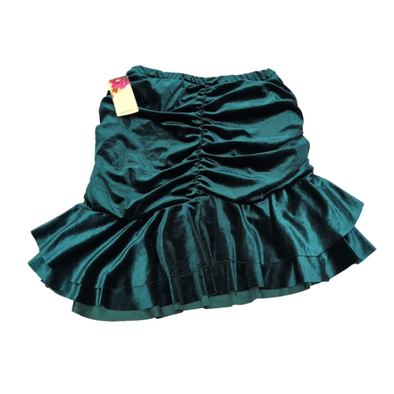 Mini Jupe Femme Vero Moda Velours Lisse Vert Volants Made in Italy Neuve