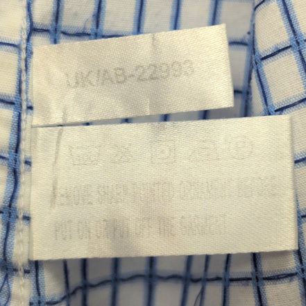Chemise YVES SAINT LAURENT Bleu Carreaux XL Logo Brodé Manches Courtes