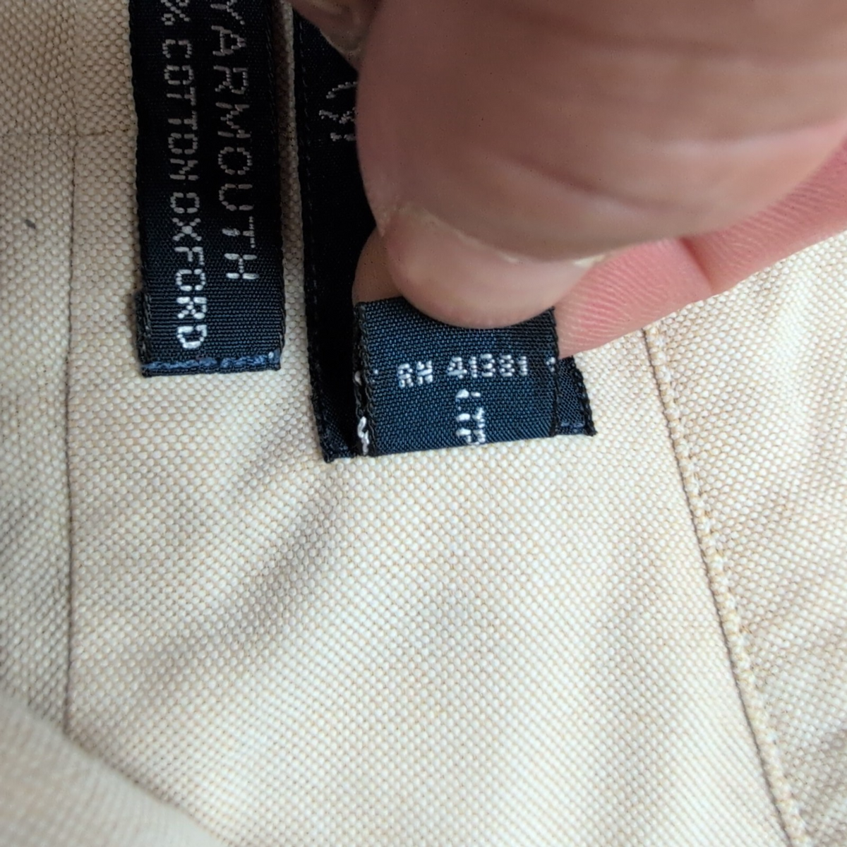 Chemise Ralph Lauren Yarmouth L XL Beige Crème Oxford Coton Logo Marron