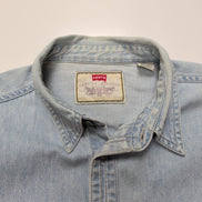 Levi's Chemise Jean Bleu Clair Vintage Boutons Métal 2 Poches Coton Taille L