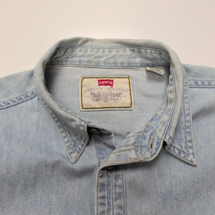 Levi's Chemise Jean Bleu Clair Vintage Boutons Métal 2 Poches Coton Taille L